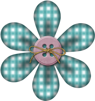 Free Teal Plaid Strawberry Coco Digi Scrapbook Flower - Scrapbooking (380x400)
