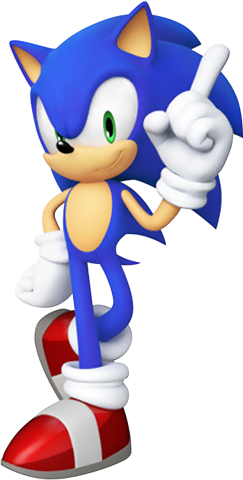 Sonic The Hedgehog's Pose - Sonic Super Smash Bros Png (392x718)