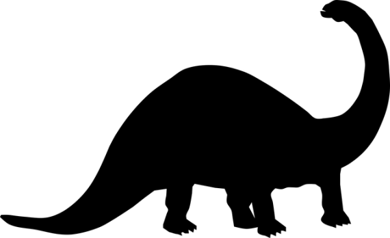 Sauropod - Dinosaur Black And White (570x348)
