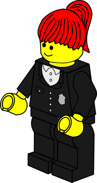 Lego Town Policewoman Clip Art - Lego Clipart (318x599)