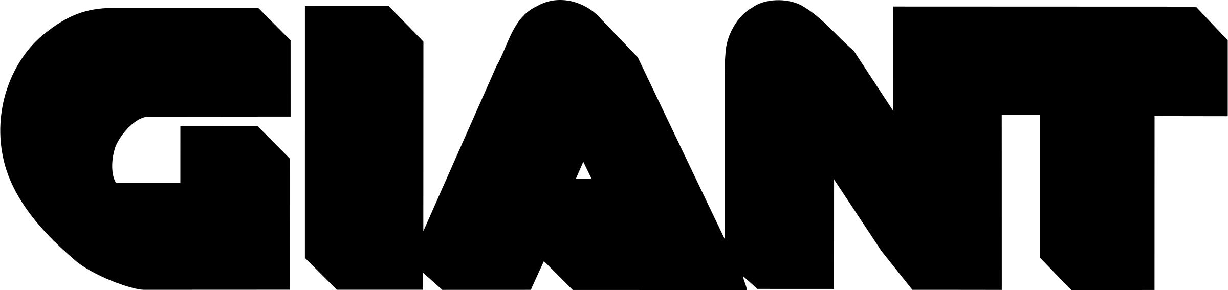 Giant Supermarkets 1 Logo Black And White - Silhouette (2400x567)