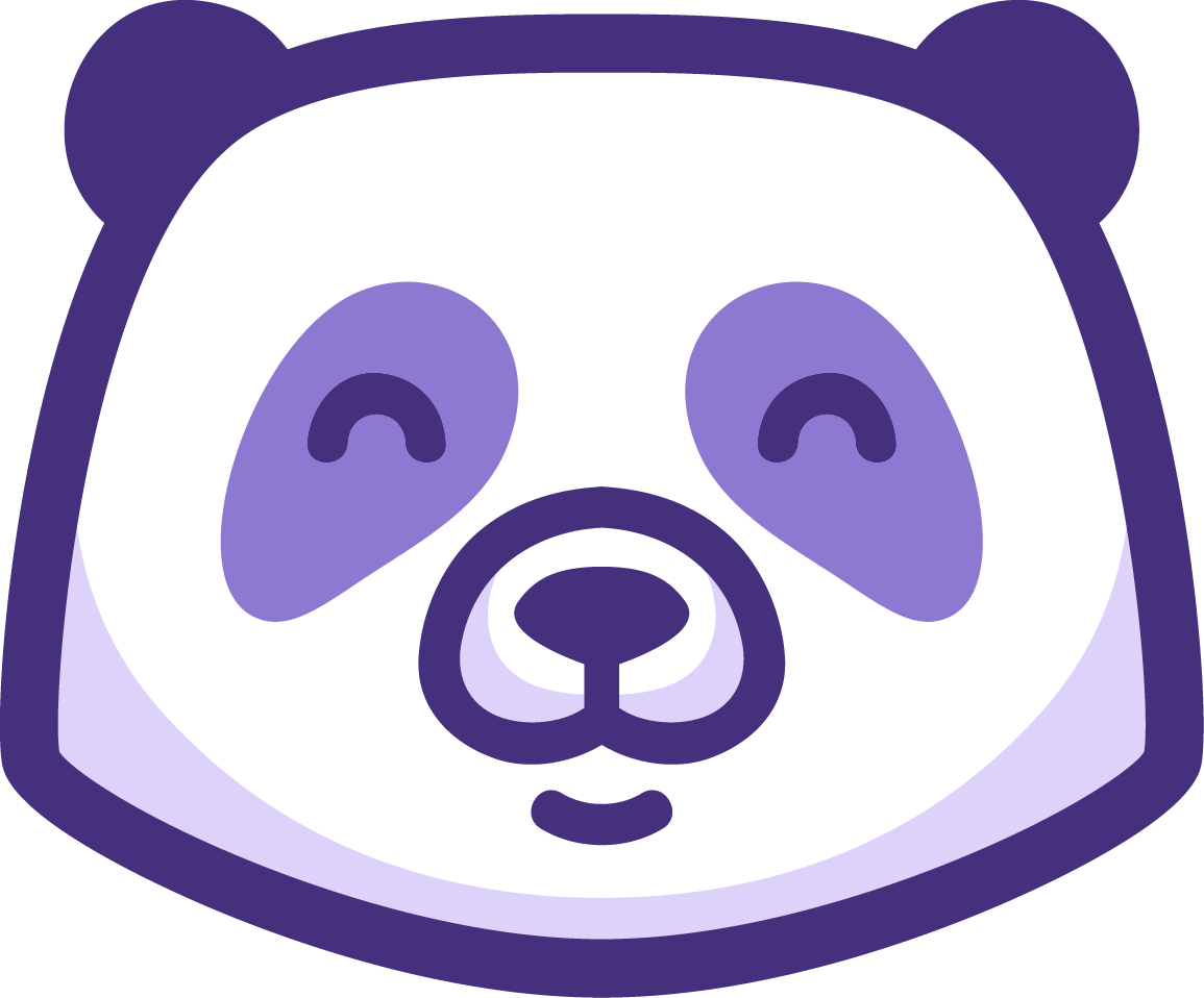 Giant Panda Bear Purple Panda Digital Logo - Purple Panda Logo (1155x958)
