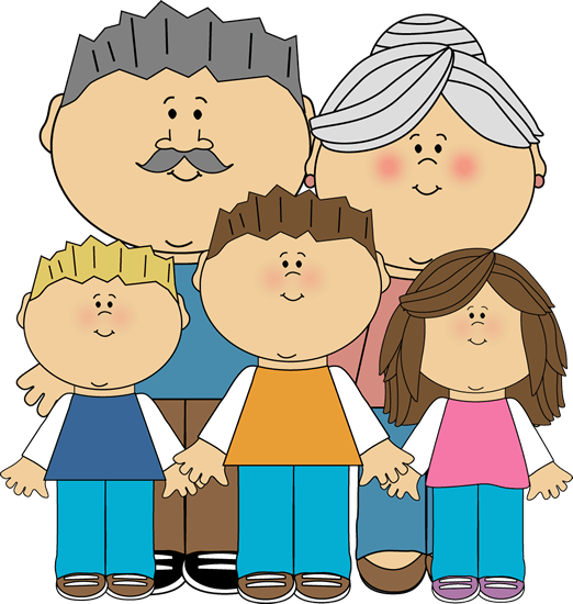 Grandparents And Grandchildren Clip Art Image - Clip Art (522x550)