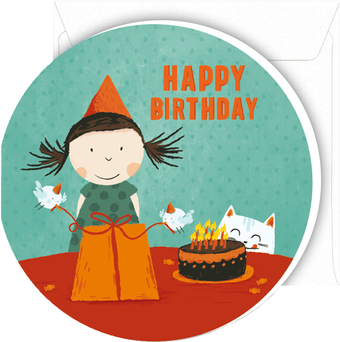 Julia Seguy Greeting Card "happy Birthday, La Petite - Postcard (800x1037)