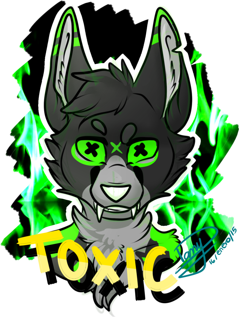 Toxic Badge By Praquina - Cartoon (782x1021)