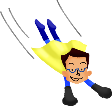 Flying Business Superhero - Cartoon (371x350)