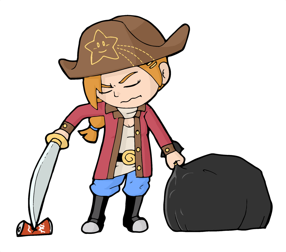 Seilah Barbossa On Cleanup Duty - Cartoon (1128x996)