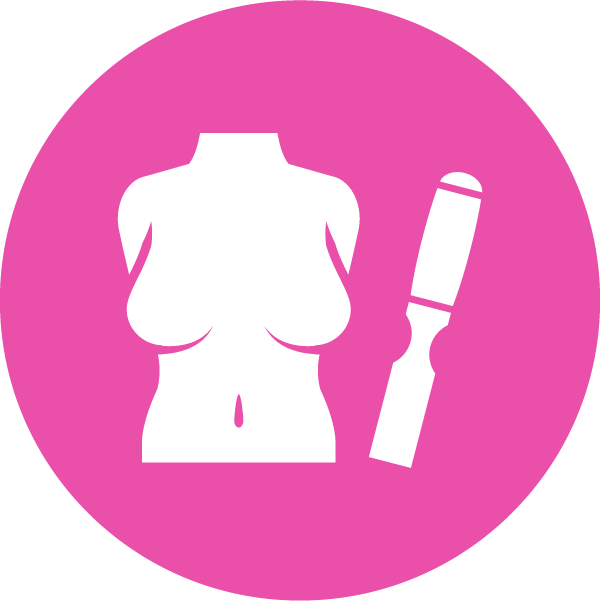 A Pink Circular Image Of A Woman's Breasts And A Chisel - Girl Scouts Financial Literacy (600x601)