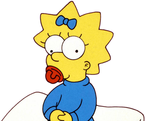 Not Like The Opposite Characters Within The Present, - Maggie Simpson (640x432)