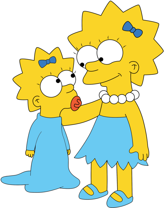 Bart Simpson Maggie Simpson Lisa Simpson Homer Simpson - Simpson Sisters Cartoon (600x757)