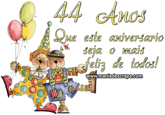 Aniversário De 44 Anos - Cartoon (579x403)