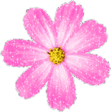Pink Glitter Gif - Blue Flower Gif (400x400)