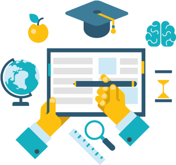 Logo With Notebook And Globe - Learning (392x351)