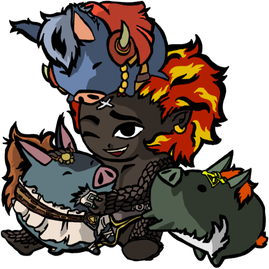 The Big Bad Demise And The Three Little Pigs By Cathanupto - Huge Pig Wind Waker (900x900)