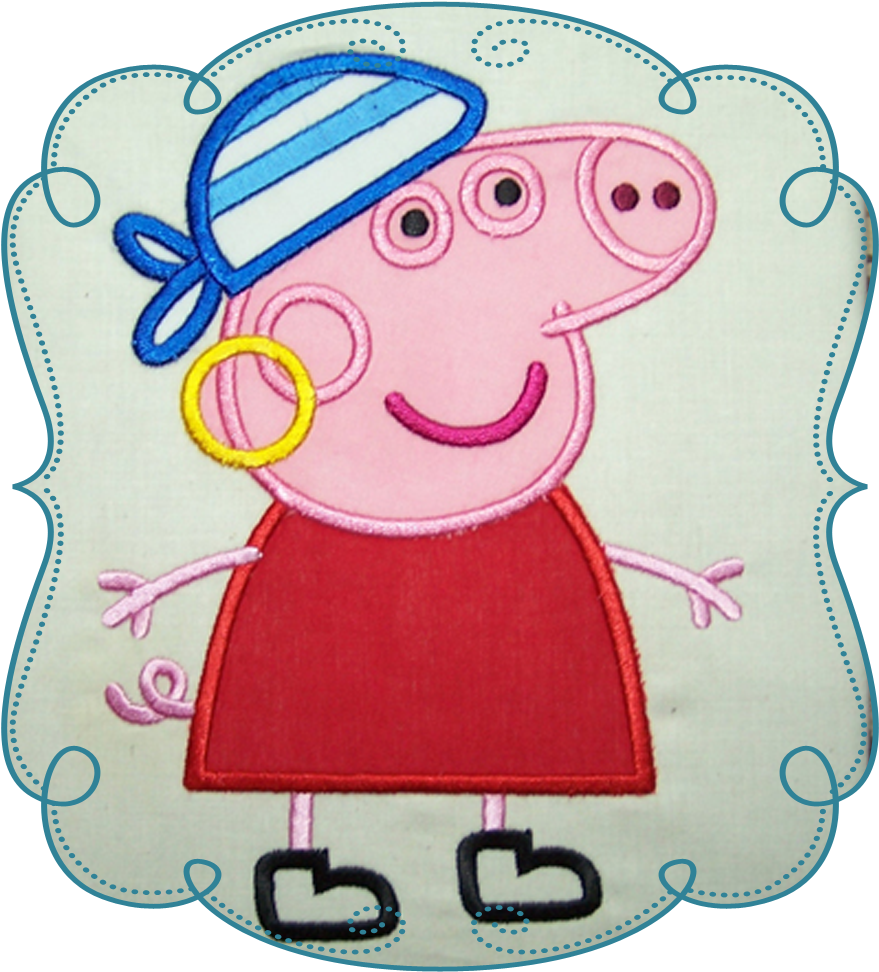 Pirate Peppa Pig Applique - Pirate Peppa Pig Applique (1000x1000)