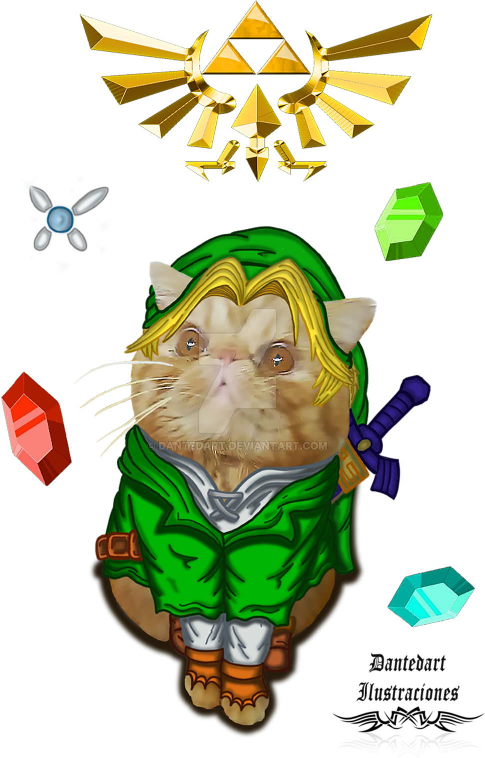 The Legend Of Zelda Link-cat Illustration - Gift Watch - Legend Of Zelda Triforce Round Metal Watch (1024x1587)