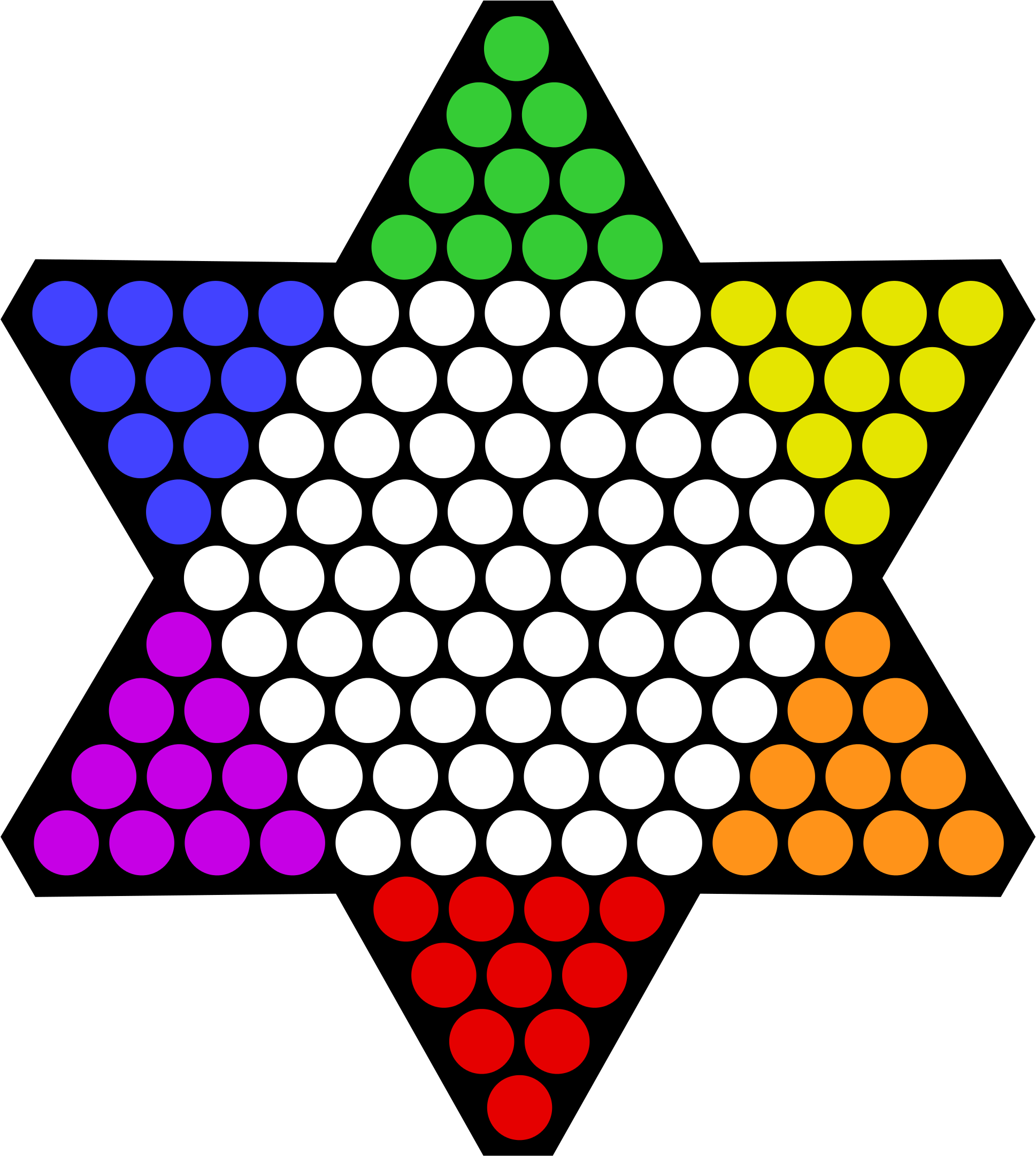 Open - Chinese Checkers Board Size (2000x2229)