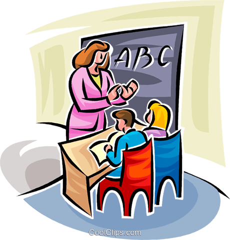 Teacher Teaching Sign Language Royalty Free Vector - Teacher Teaching (460x480)