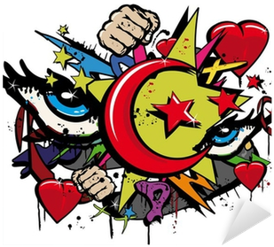 Graffiti Révolution Arabe Pop Art Illustration Sticker - 007658 機種別2 Ta07c-c41r1s Onkyo オンキョー Slate Padスレートパッド (400x400)