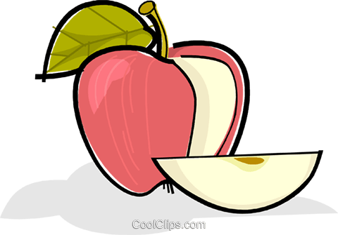 Sliced Apple Royalty Free Vector Clip Art Illustration - Sliced Apple Clip Art (480x335)