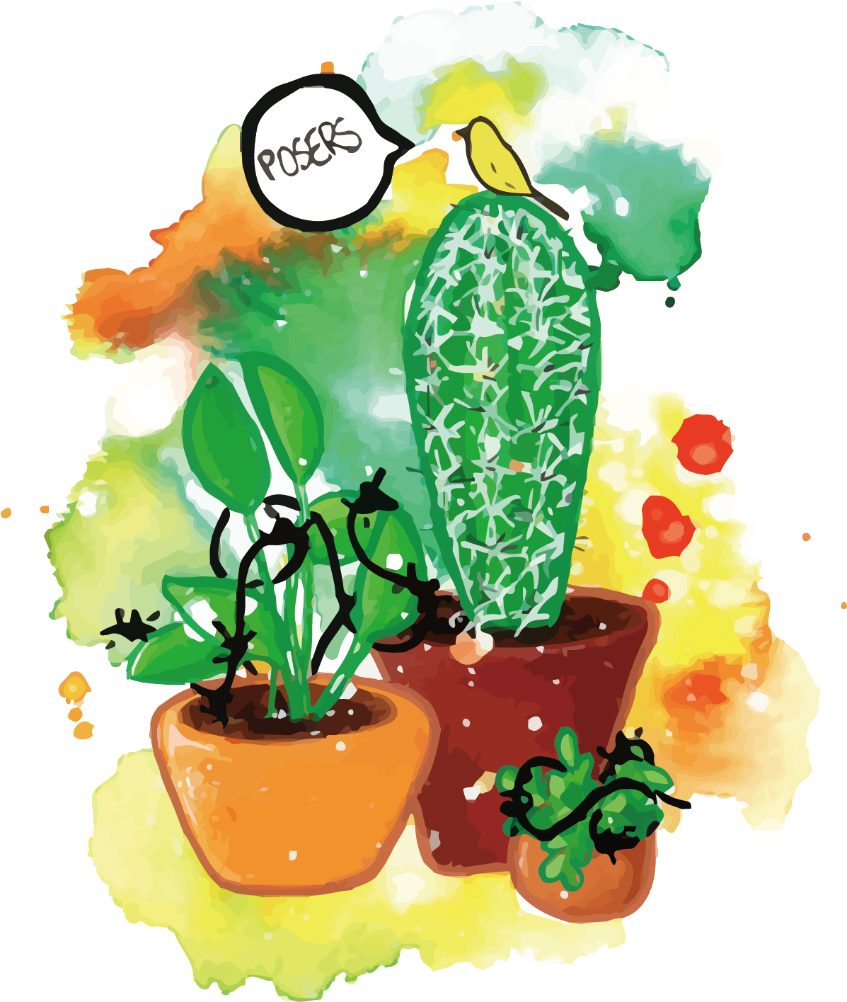 Flowerpot Euclidean Vector Plant - Painting (1500x1600)