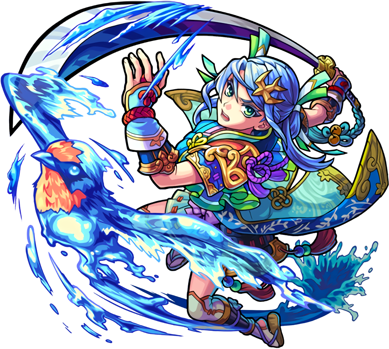 Monster Strike, Fantastic Art, Copic, Puzzle, Badass, - モンスト 佐々木 小次郎 (1280x1138)