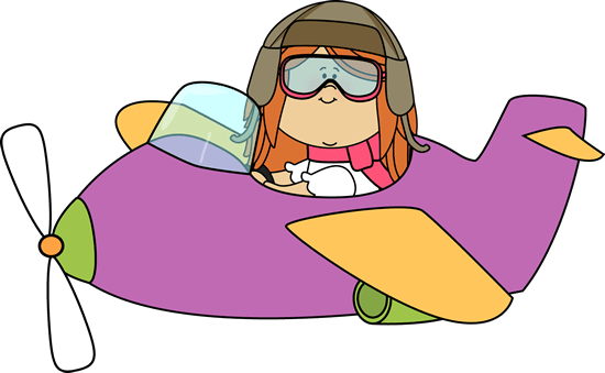 Airplane Pictures For Kids - Girl Flying Airplane Clipart (550x339)