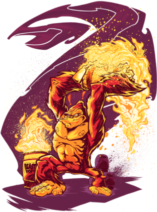 Gorilla King Kong Fire Beast Design Ideas - Society6 Barrel-chucker Iphone & Ipod Skin - Iphone (313x470)