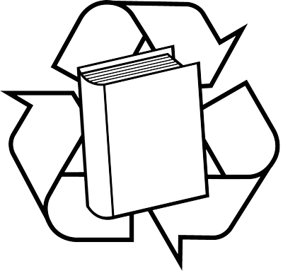 Book Recycle - Paper Recycling Bin Sign (400x383)