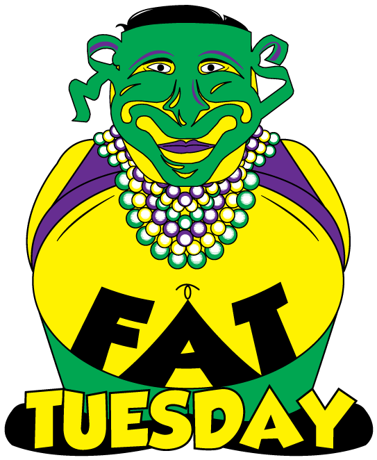 Fat Tuesday New Orleans Louisiana Mardi Gras Carnival - Fat Tuesday - Beads Mardi Gras Louisiana Funny Long (700x691)