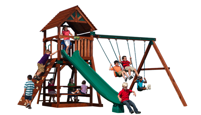 Olympian Treehouse 5 Play Set Shown With - Table (676x383)