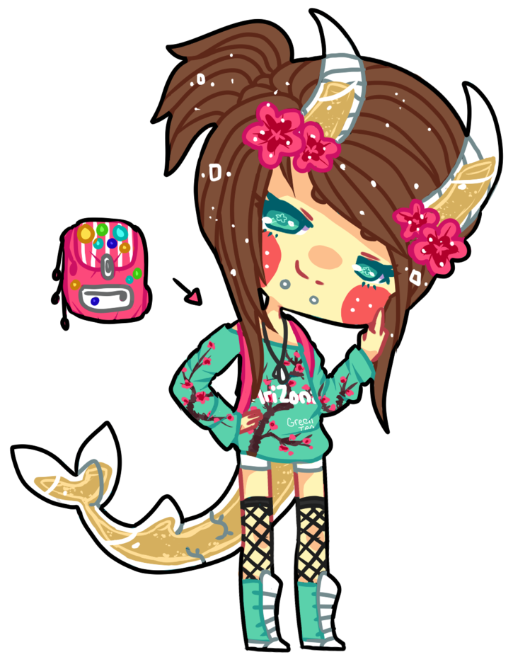 [006] Arizona Green Tea By Booze Shark Babes - Illustration (798x1000)