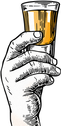 Hand Holding A Shot Of Liquor - Hand Holding Beer Png (387x485)