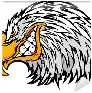 Mascot Head Of An Eagle Cartoon Vector Illustration - Decoration Vinyl Stickers Vinyl Angry Eagle Decoration (400x400)