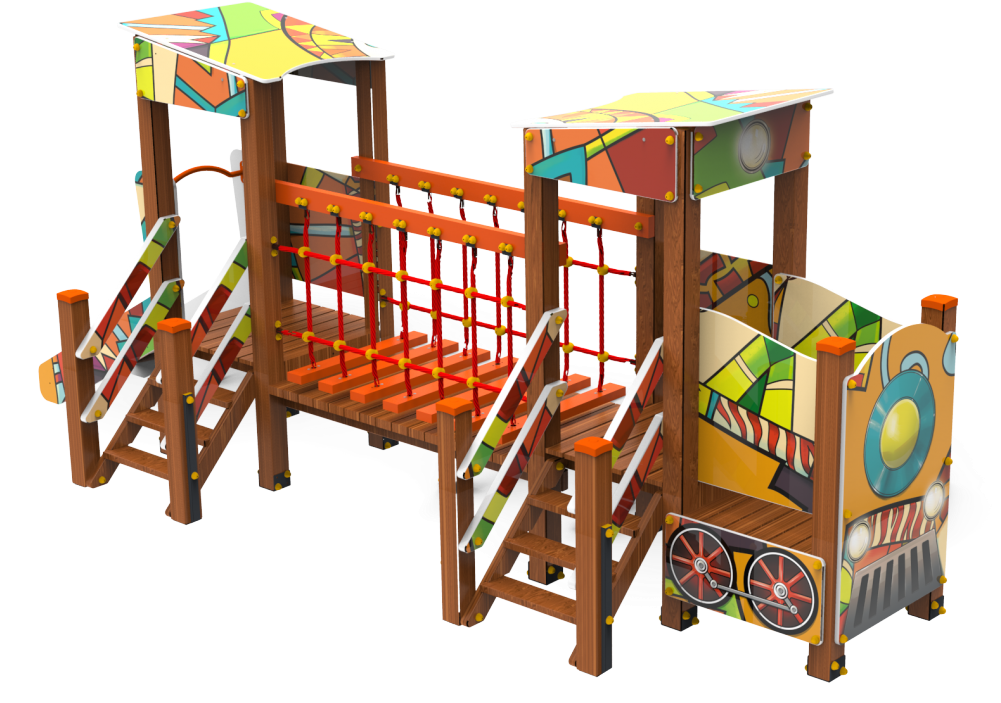 Локомотив С Вагончиками Ethnic Мд035 - Playground (1000x725)