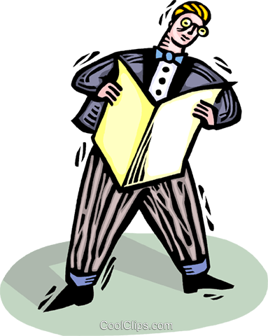 Man Reading A Newspaper Royalty Free Vector Clip Art - School (383x480)