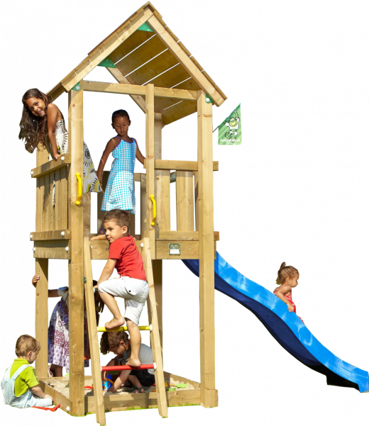 Jungle Gym Speeltoren Club Met Houtpakket En Glijbaan - Jungle Gym Spielturm Club Gelb Dh124 (800x600)