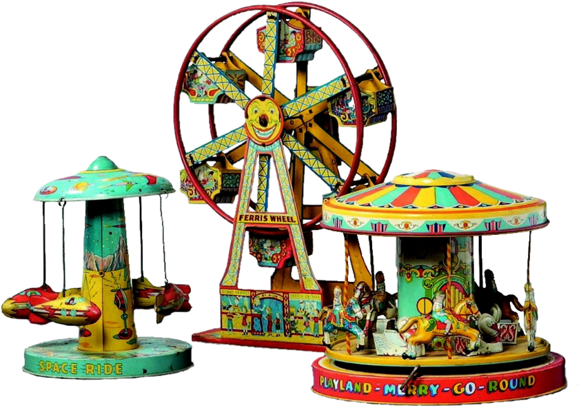Amusement Park Tin Toys - 1940 Tin Toy Png (900x620)