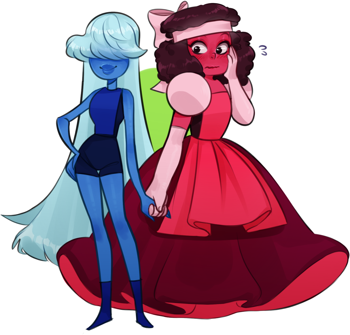 Red Fictional Character Vertebrate Cartoon Art Mythical - Steven Universe Ruby And Sapphire Au (1280x1182)