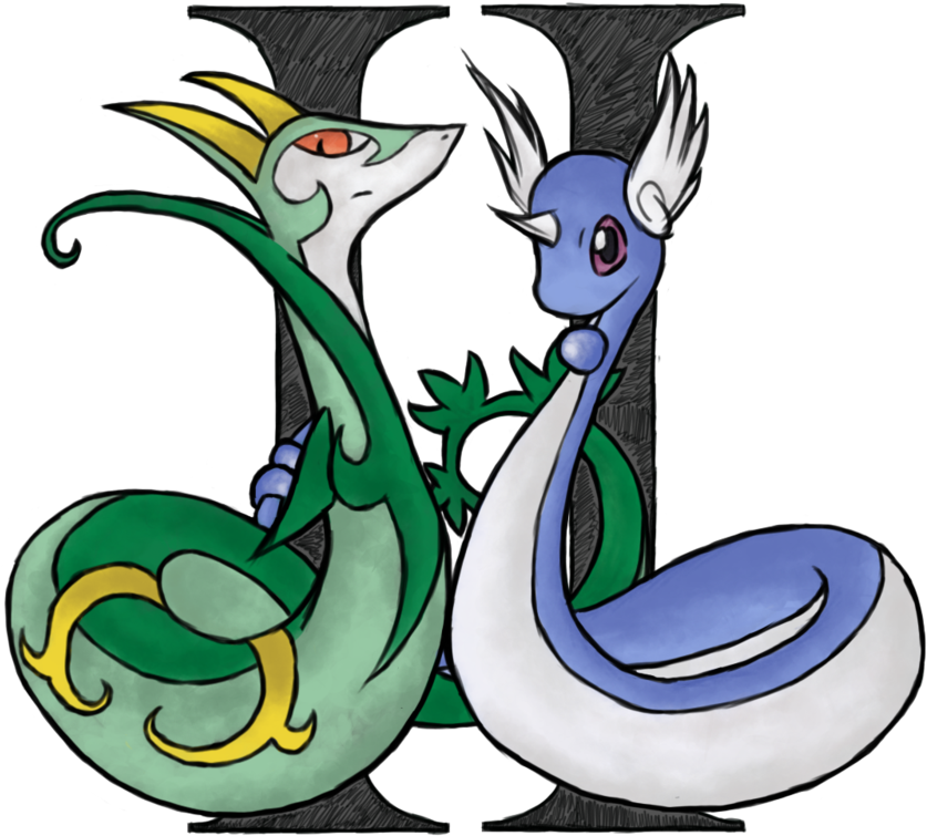 Serperior And Dragonair By Xi Hypocrisy Ix - Pokemon Serperior And Dragonair (900x769)
