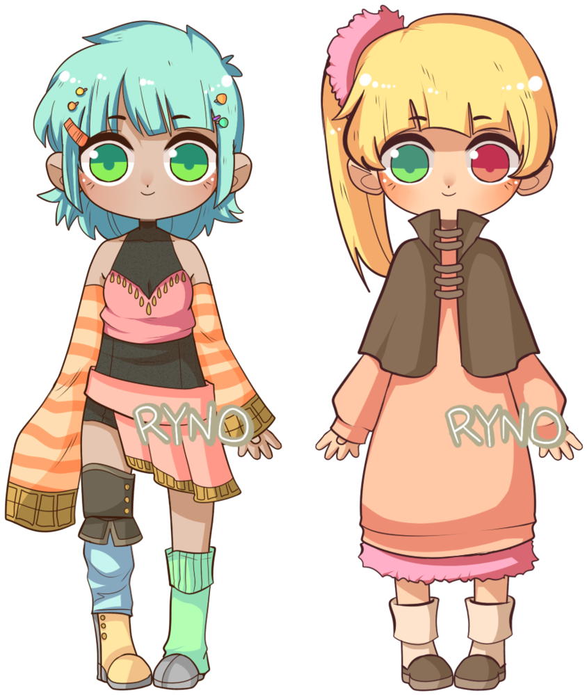 Point] Colorful Girl Adopts - Cartoon (1024x1183)