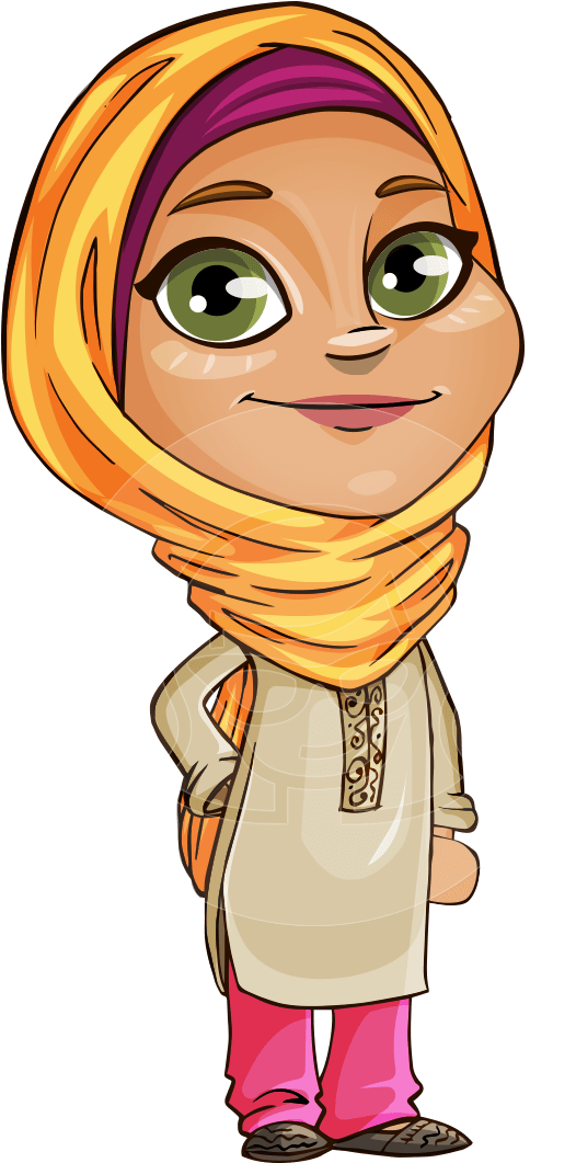 Nasira The Caring Arabic Girl - Islamic Kids Png (957x1060)