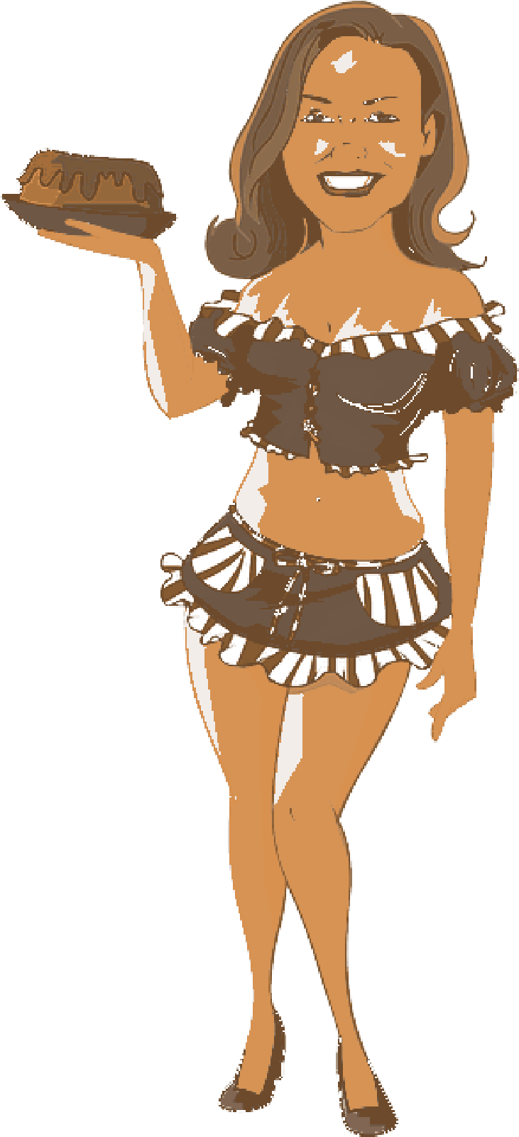 Server, Food, Woman, Person, Human, Cartoon, Restaurant - Waitress Clip Art (800x1600)