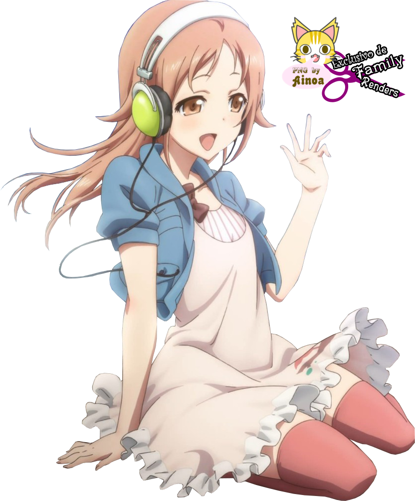 Chica Anime, Cuerpo Completo, Audifonos, Render, Girl, - Tari Tari Konatsu Miyamoto Dress Cosplay Costume Full (832x1004)