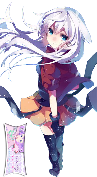 Anime - Anime Girl White Hair Render (329x600)