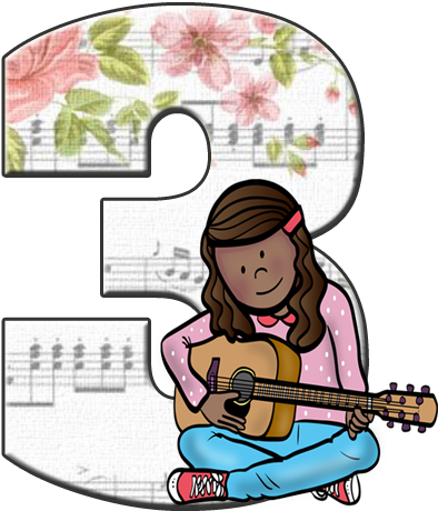 Teen Kids Playing Guitar Clip Art Features 6 Items - Cartoon (461x518)