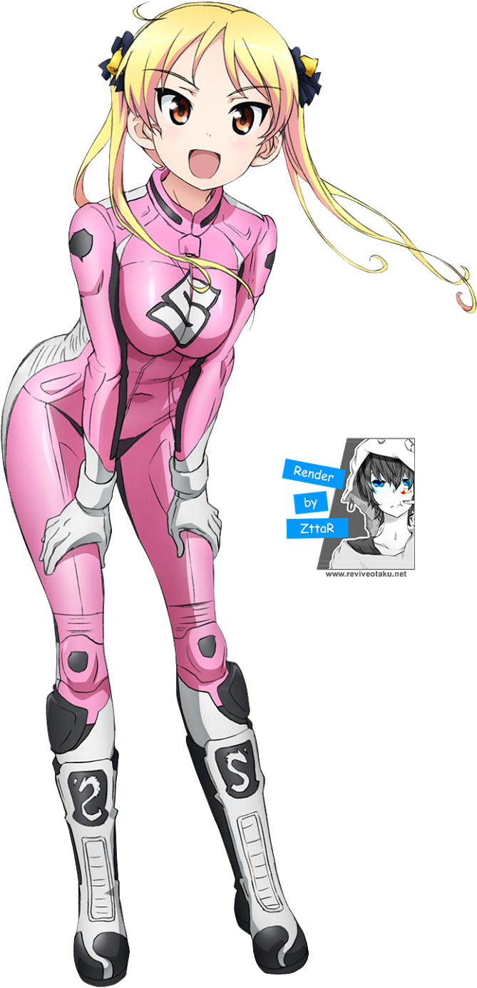 Chica Anime, Rubia, Motorista, Render, Rosado, Cuerpo - Bakuon Anime (722x1600)