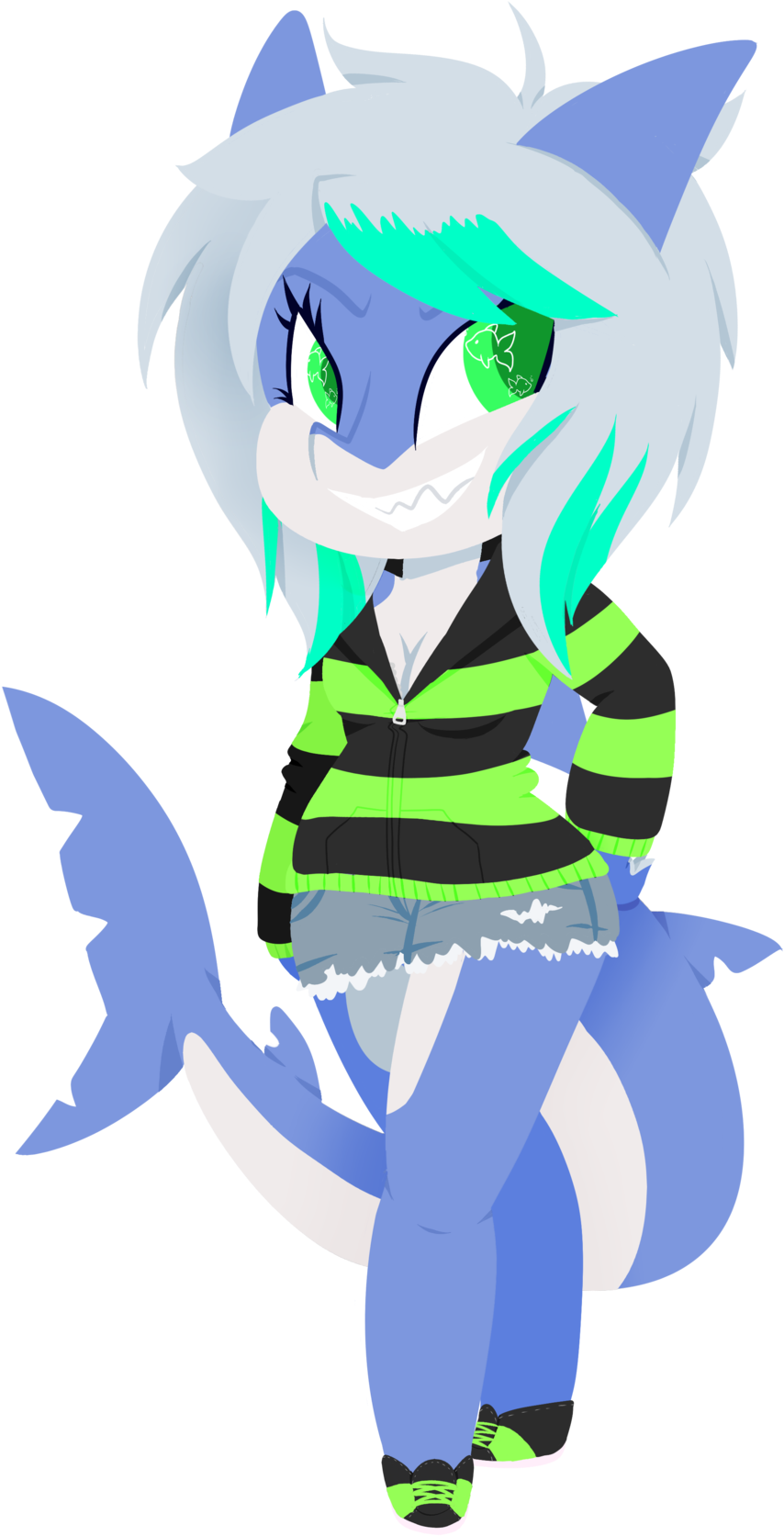 Cute Shark Girl [commission] By Bunbubsss - Cute Shark Girl (1024x1730)