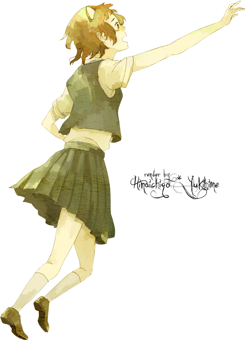Chica Anime, Colegiala, Cuerpo Completo, Salto, Colores - Illustration (800x1115)