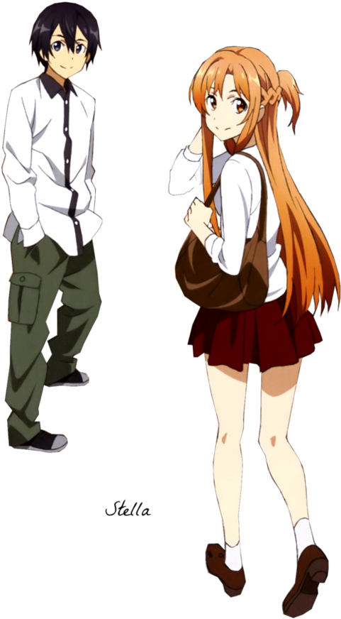 Kirito E Asuna - Kirito And Asuna Render (889x899)